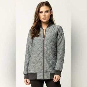 The North Face mod quilted insulated grey bomber jacket women’s size small